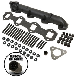 Ford F550 Performance Exhaust - Driver Side - BD Diesel - BD Diesel Driver Side Exhaust Manifold Kit with High-Silicon Ductile Casting - High Temp Black Coated - `11-`19